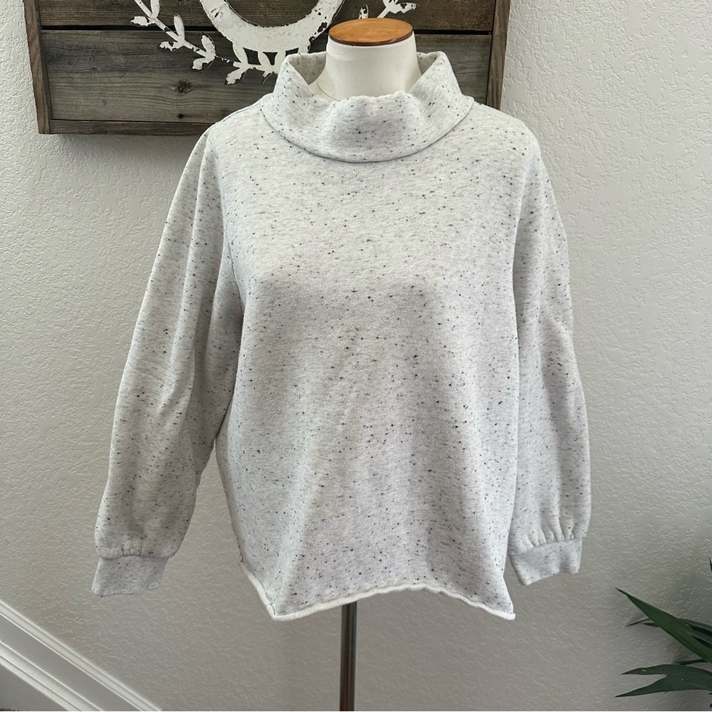 Madewell MWL‎ Cozy Gray Speckled Women's Sweater mock neck ladies L